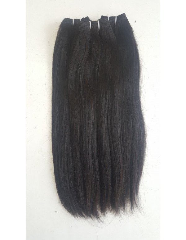 Indian Remy Natural Straght double Drawn Machine Wefted Human Hair