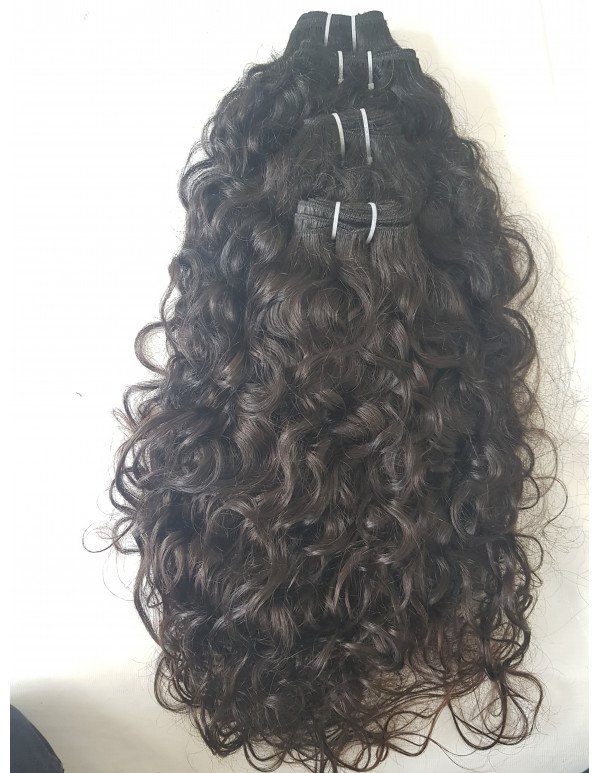 Bouncy Remy Indian Curly Human Hair Extensions, smooth texture