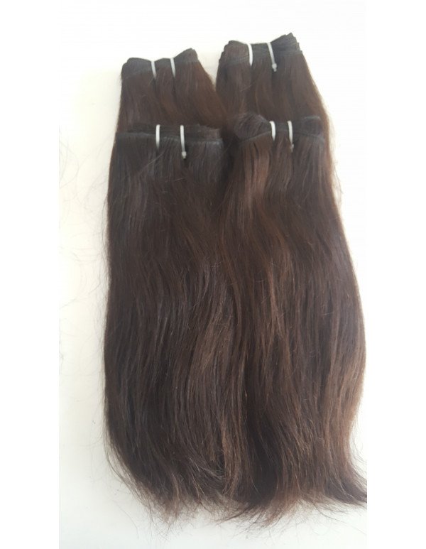 Double Drawn Machine Wefted Natural Straight Hair
