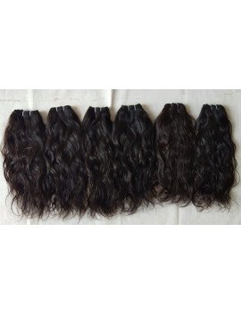 Temple Human Hair Natural Wavy Human Hair Weaves,Soft and Smooth Texture 