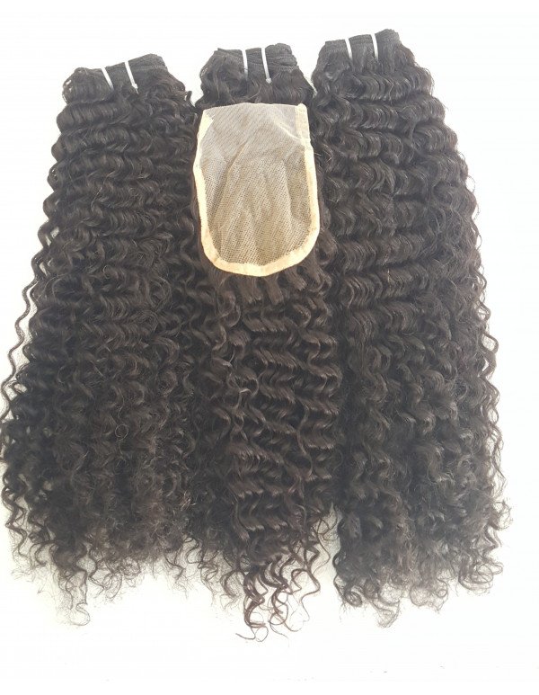 Brazilian Steamed Curly Hair Weaves, Machine Weft Hair, Human hair Extensions